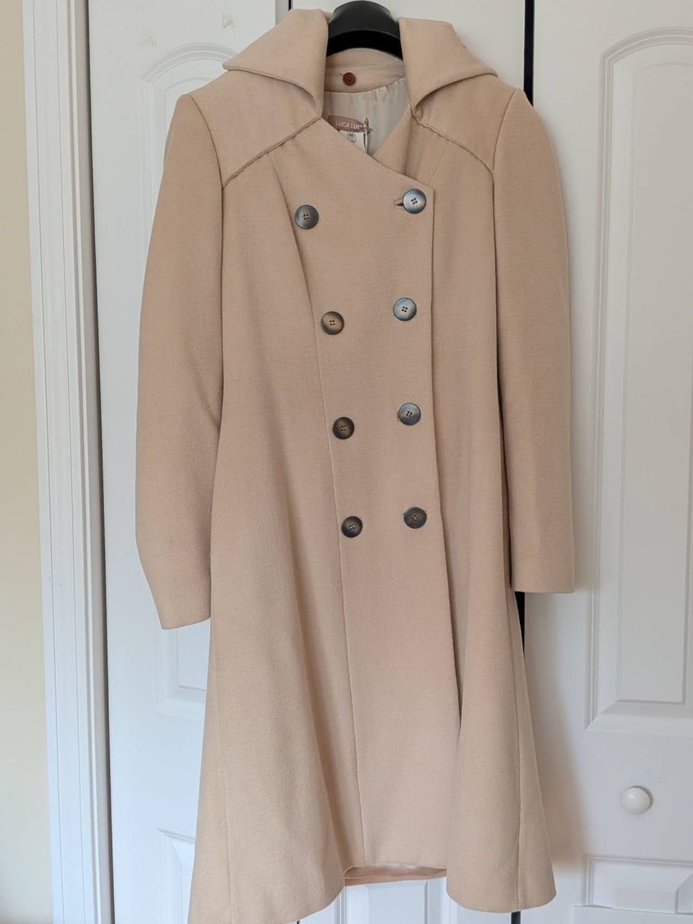 Luca Luca 100 Cashmere Long Coat Size 42 Made In Italy
